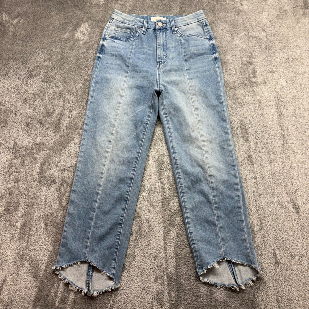 Habitual Jeans Womens 27 Light Blue Excellent Sequoia High Rise Straight Raw Hem